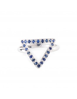 White Gold Ring with Sapphires