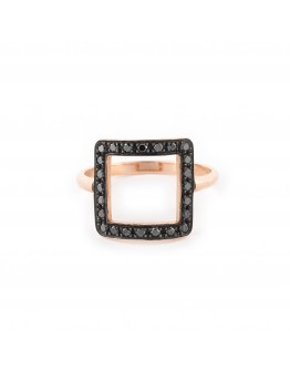 Rose Gold Ring with Black Diamonds