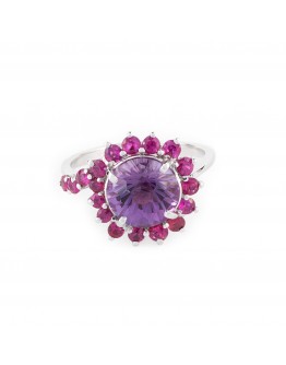 White Gold Ring with Amethyst