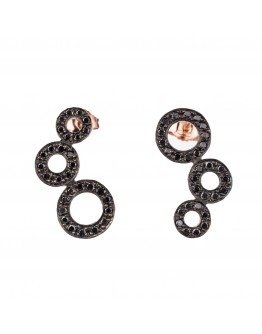Rose Gold Earrings with Black Diamonds