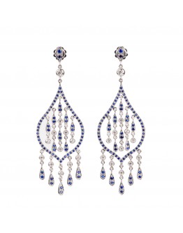 White Gold Earrings with Sapphires
